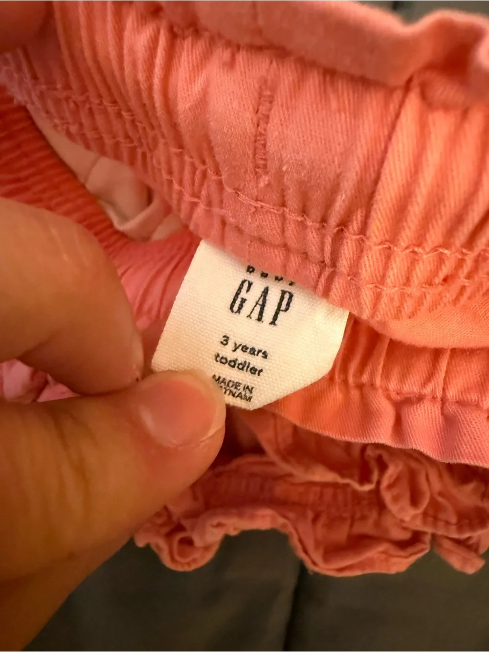 Baby Gap Girls Coral Ruffle Hem Drawstring Shorts
